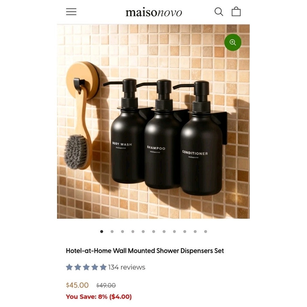 MaisoNovo Shampoo and Conditioner Dispenser - Shower Soap Dispenser Wall Mou...